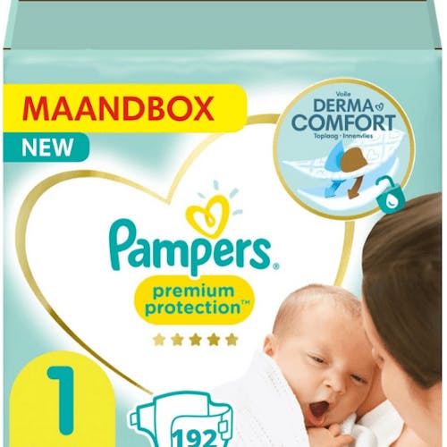 Heb geleerd Handvol Inefficiënt Pampers Premium Protection New Baby Maat 1 - 192 Luiers Maandbox XL |  Onlineluiers.com