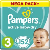 Pampers Active Baby Dry Maat 3 - 152 Luiers Maandbox
