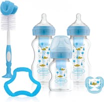 Dr. Brown’s Options+ Anti-colic Bottle Giftset Brede Halsfles Blauw