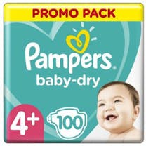 Pampers Baby Dry Luiers Maat 4+ - 100 Luiers Voordeelverpakking