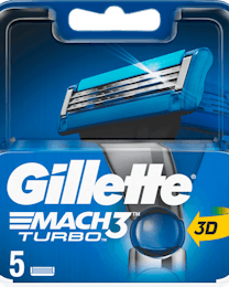 Gillette Mach3 Turbo Mesjes- 3D - 5 stuks