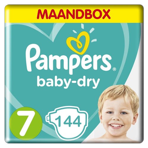 vrek De slaapkamer schoonmaken Gelijkenis Pampers Baby Dry Maat 7 - 144 Luiers Maandbox | Onlineluiers.com