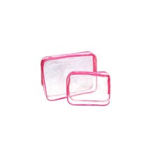 Durchsichtige rosa toilettentasche 2 teilig