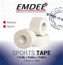 Emdee Sporttape 2,5cm*10m Duo Wit
