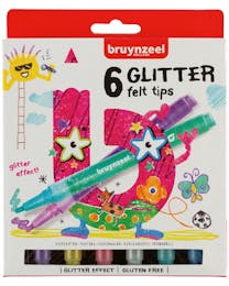 Bruynzeel Viltstiften Glitter 6st 5+
