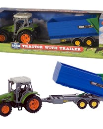 Dutch Farm Serie Tractor groen + Trailer 1:32