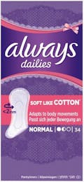 Always Dailies Inlegkruisjes Soft Cotton Normaal 34 Stuks
