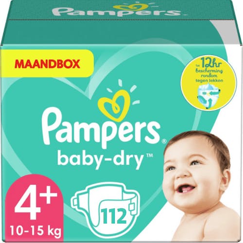 Pampers Baby Dry Maat 4+ 112 Luiers Voordeelverpakking |