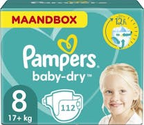Pampers Baby Dry Maat 8 - 112 Luiers Maandbox