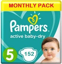 Pampers Active Baby Dry Größe 5 - 152 Windeln Monatsbox