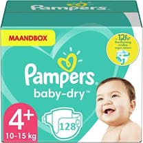 Pampers Baby Dry Maat 4+ - 128 Luiers Maandbox