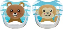 Dr Brown's Fopspeen Animal Faces Fase 2 Blauw 2-pack