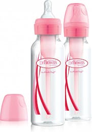 Dr. Brown's Options+ Anti-Kolik-Standardflasche 250 ml Rosa Duopack