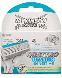 Wilkinson Quattro Titanium Sensitive Scheermesjes 4 Stuks