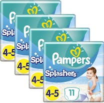 Pampers Splashers Zwemluiers Maat 4/5 - 4 x 11 Stuks Voordeelverpakking