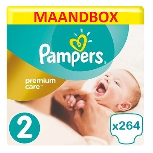 Grand Gepland sleuf Pampers Premium Care Maat 2 - 264 Luiers Maandbox XL | Onlineluiers.com