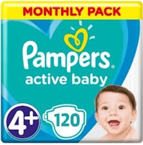 Pampers Active Baby Maat 4+ - 120 Luiers Maandbox