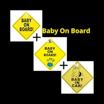 Baby on Board Plaatjes - Set van 3 Plaatjes met Zuignapjes