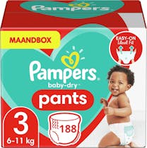 Pampers Baby Dry Pants Maat 3 - 188 Luierbroekjes Maandbox XL