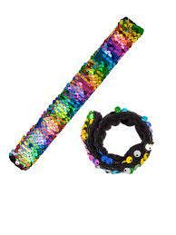 Rainbow Sequins Snap Armband 1 Stuks