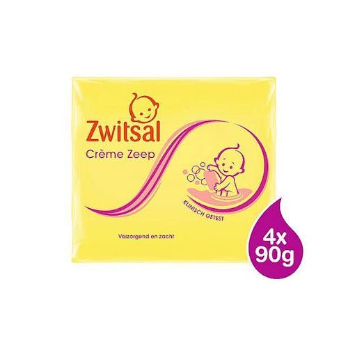 grind Gestreept Sentimenteel Zwitsal Baby Crème Zeep 4 x 90 gram | Onlineluiers.com