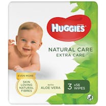 Huggies Natural Care Billendoekjes 3 x 56 babydoekjes  Extra Care