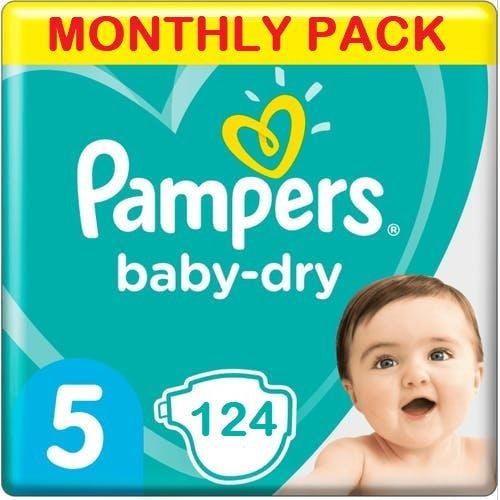 bezorgdheid Smeltend ik wil Pampers Baby Dry Maat 5 - 124 Luiers Maandbox | PostDrogist.nl