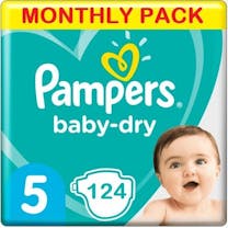 Pampers Baby Dry Maat 5 - 124 Luiers Maandbox