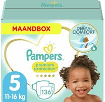 Pampers Premium Protection Maat 5 - 136 Luiers Maandbox