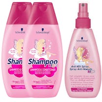 Schwarzkopf Kinder Mädchen Shampoo, Spülung & Anti Klit Spray