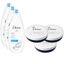 Dove Verzorging Bodycrème & Scrub Douchecrème Voordeelpakket 