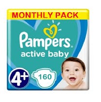 Pampers Active Baby Größe 4+ - 160 Windeln Monatsbox 
