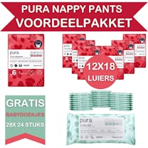 Pura Nappy Pants Voordeelpakket - 2 Maandboxen Maat 6 Nappy Pants + Gratis 672 Pura Babydoekjes