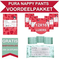 Pura Nappy Pants Voordeelpakket - 2 Maandboxen Maat 7 Nappy Pants + Gratis 672 Pura Babydoekjes
